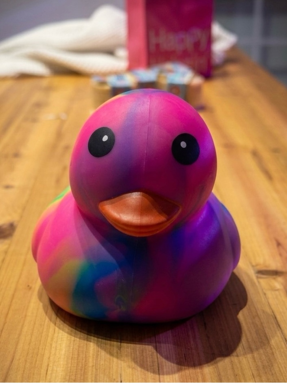 Squeezy Rainbow tie dye squishy duck